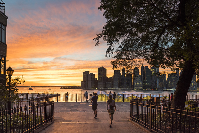 Sunset view from the Brooklyn Promenade