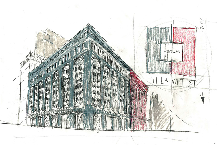 Morris Adjmi sketch of Sterling Mason building