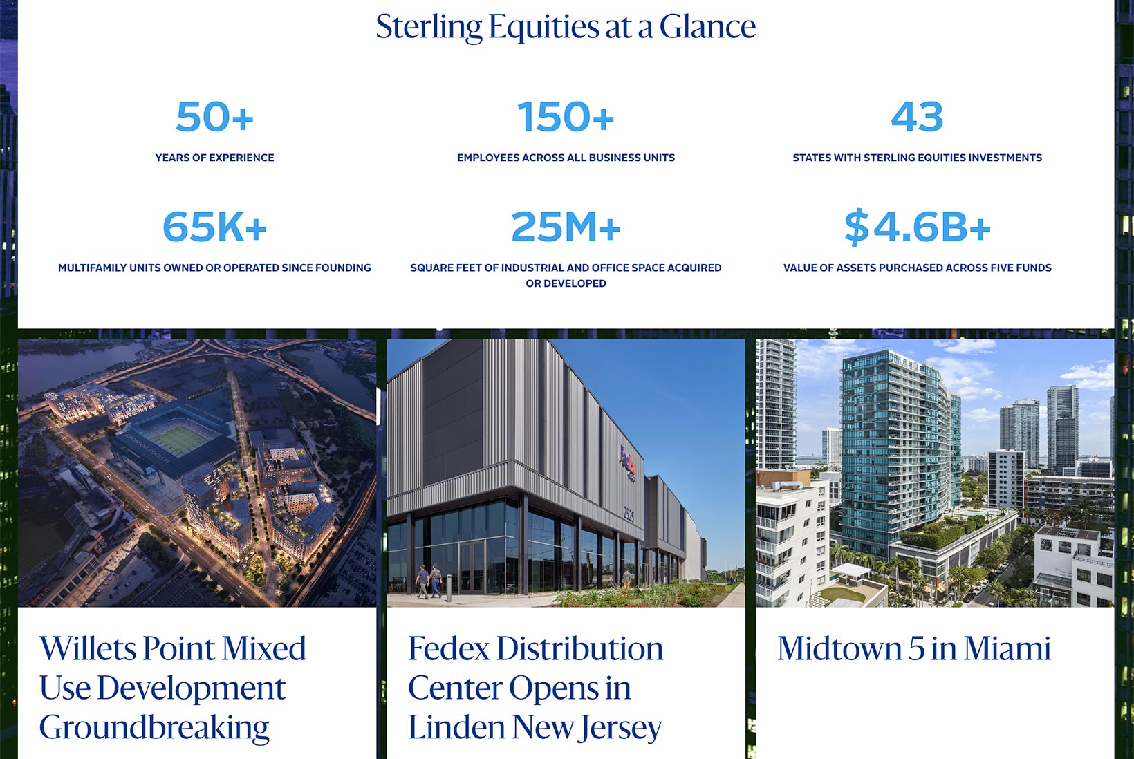 Sterling Equities at a Glance