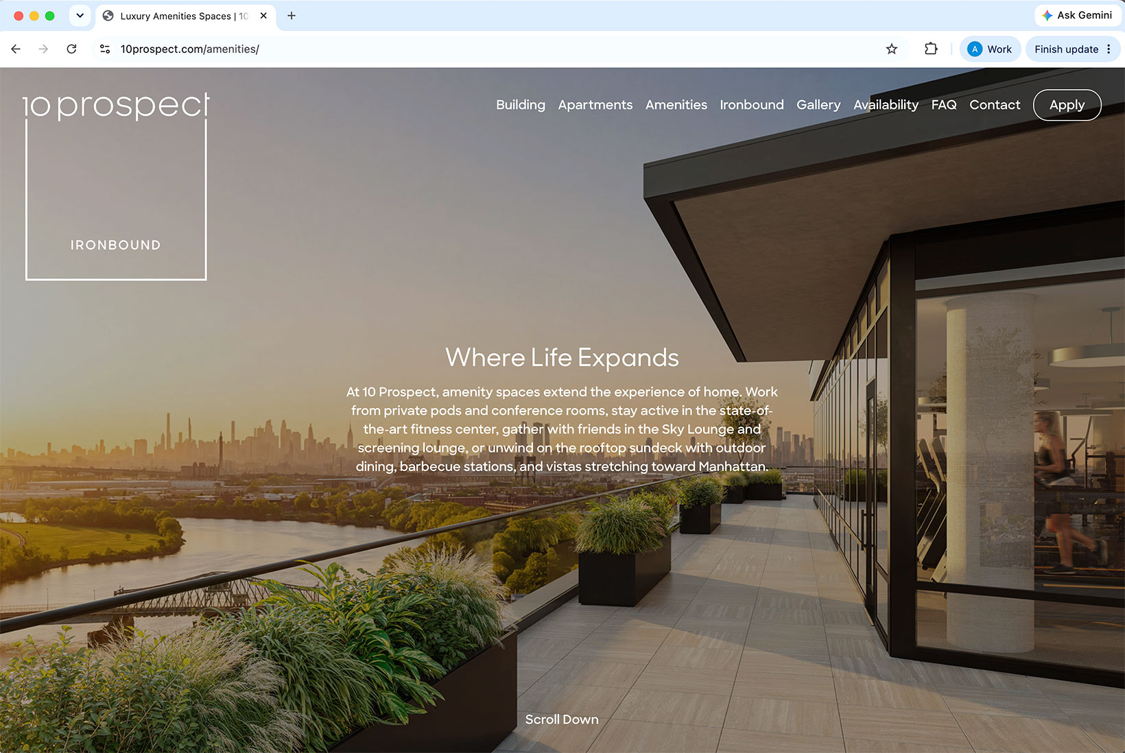 Image of 10 Prospect website amenity page